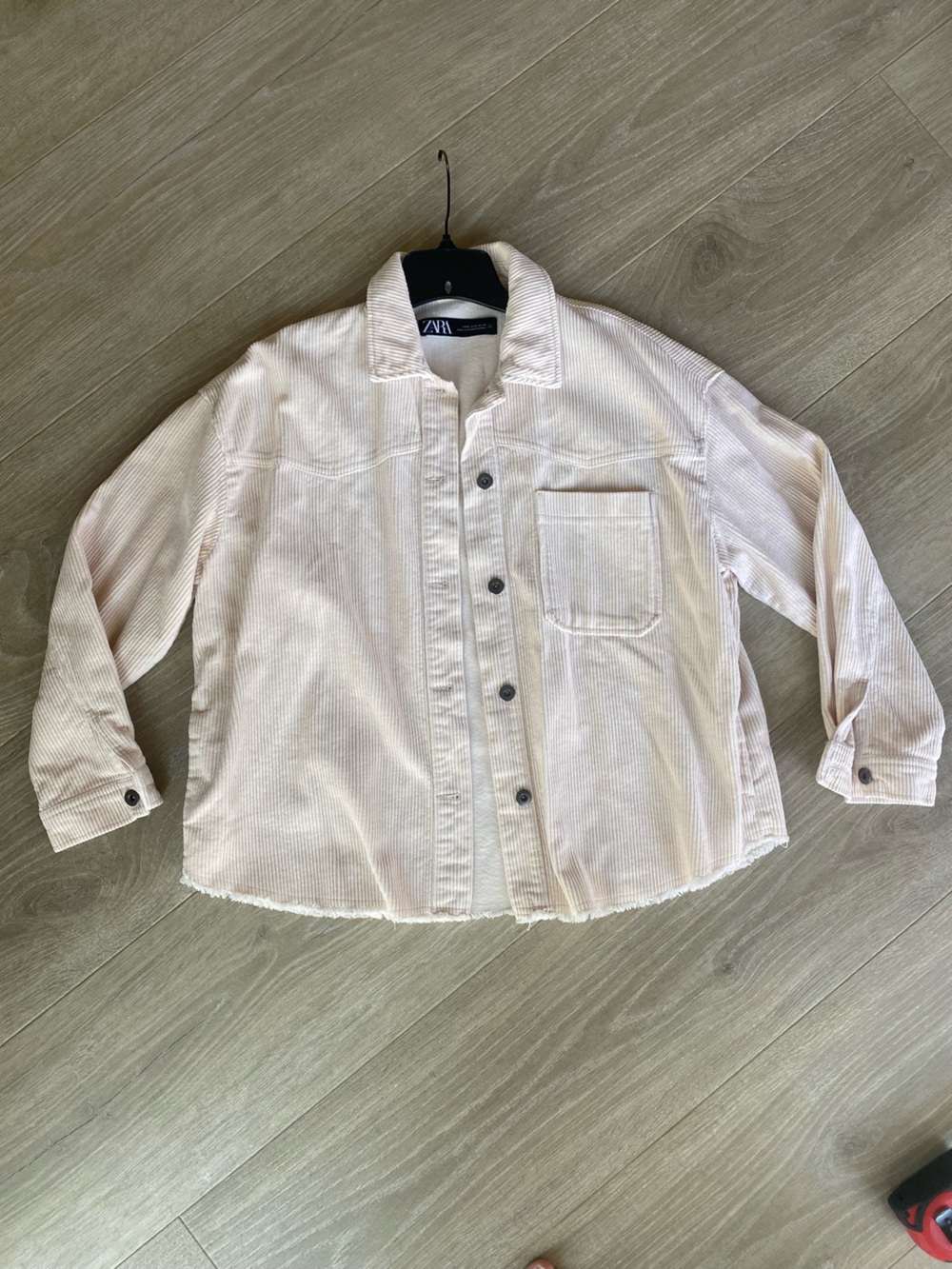 Zara Cream Corduroy Button-Front Shacket Size Medium